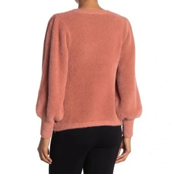 MAISIE Franco Fuzzy Sleeve Sweater In Dusty Pink SZ Med - Picture 2 of 5